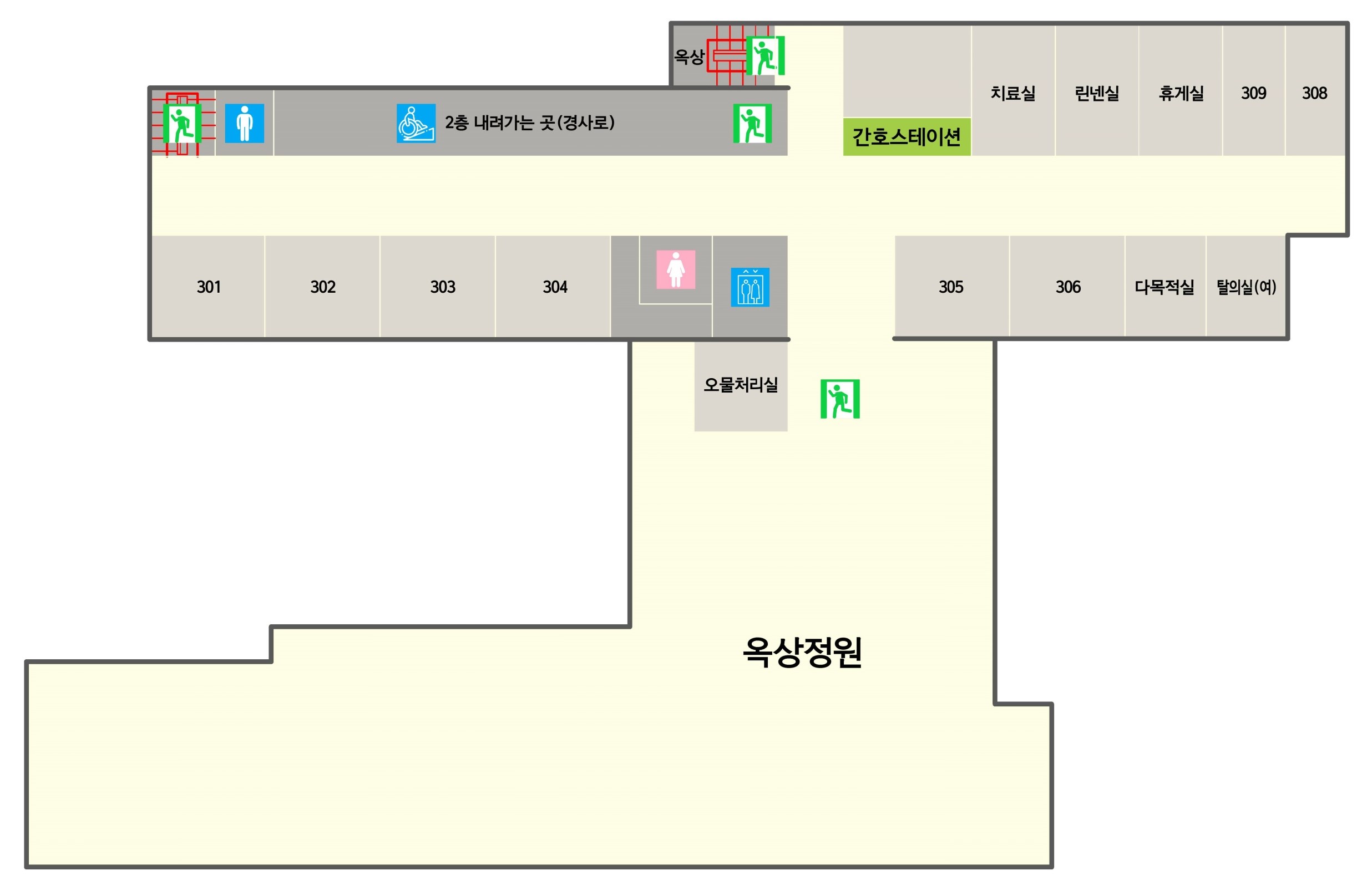 영월의료원 본관 3층 안내도